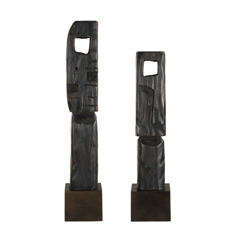 Cipher Wood Totems (Set of 2) - Black by Uttermost - View 4