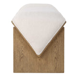 Wedged Ivory Fabric Bench - Beige by Uttermost - View 5