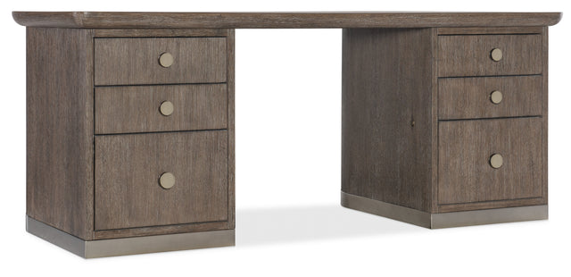Modern Mood Executive Desk - Dark Brown / Dark Gray by Hooker Furniture - View 1