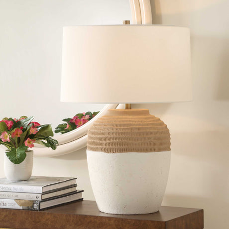 Bellaby Terracotta Table Lamp - Light Brown / White by Uttermost - View 2