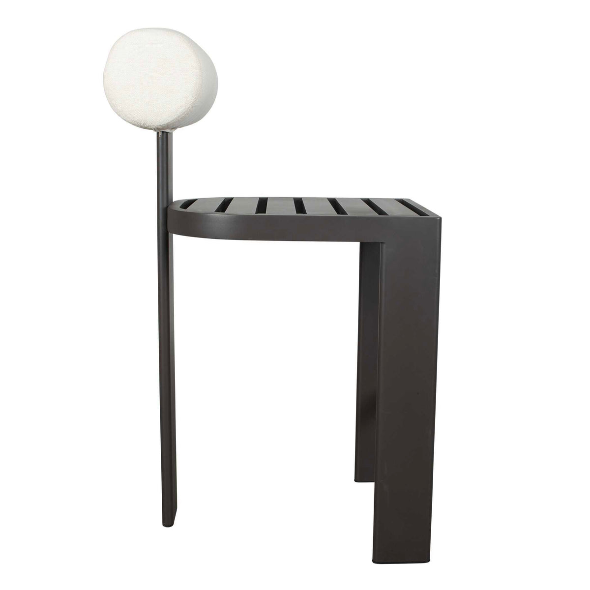 Bolster Back Outdoor Bar Stool - White / Black by Uttermost - View 8