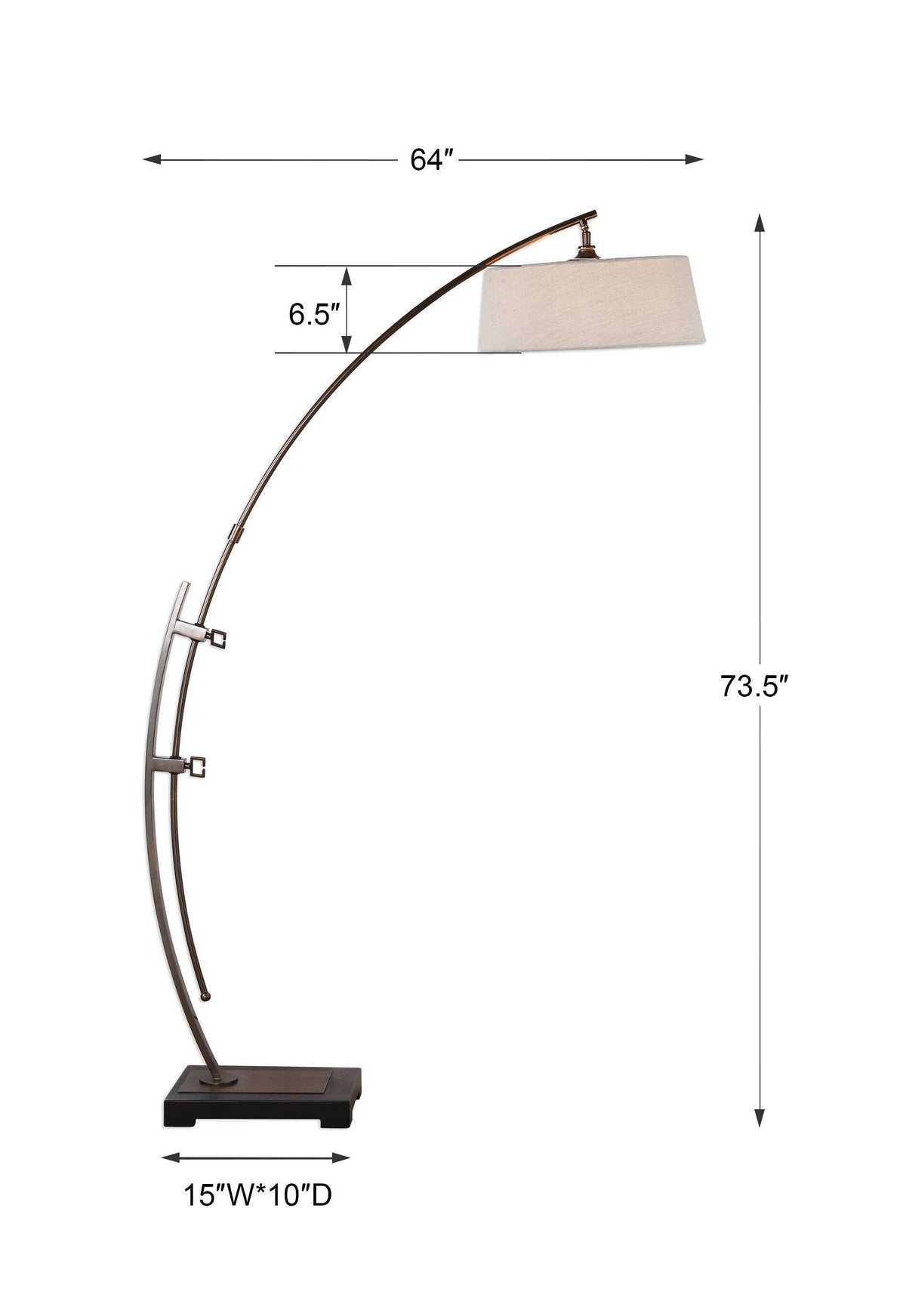 Calogero Arc Floor Lamp - Bronze / Beige by Uttermost - View 4