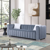 A modern channel sofa take on a traditional Chesterfield,Grey color,3 seater - W1099S00013 - image - 1