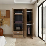 Armoire, 4 Doors, 2 Drawers, 3 Shelves, 70.9' H, Natural Oak  - Bedroom - sold by Home Elegance USA