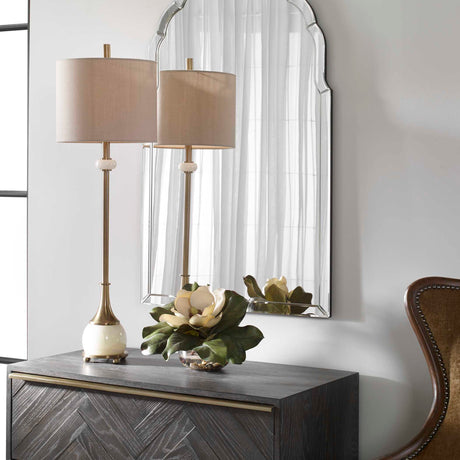 Natania Plated Buffet Lamp Brass - Yellow / Beige by Uttermost - View 2