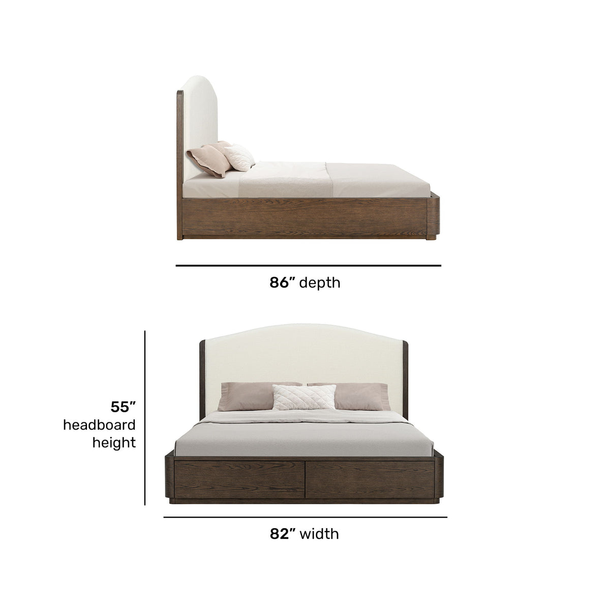 Athens King Upholstered Storage Bed - Dark Brown | Flexsteel