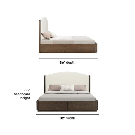 Athens King Upholstered Storage Bed - Dark Brown | Flexsteel