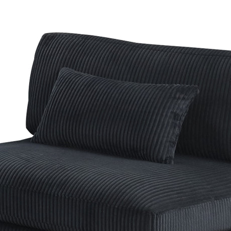 Bentley Modern Style Modular Sectional unique layout made with Corduroy fabric and wood in Black Setup-1 (NJ Warehouse Inventory) - sold by Home Elegance USA