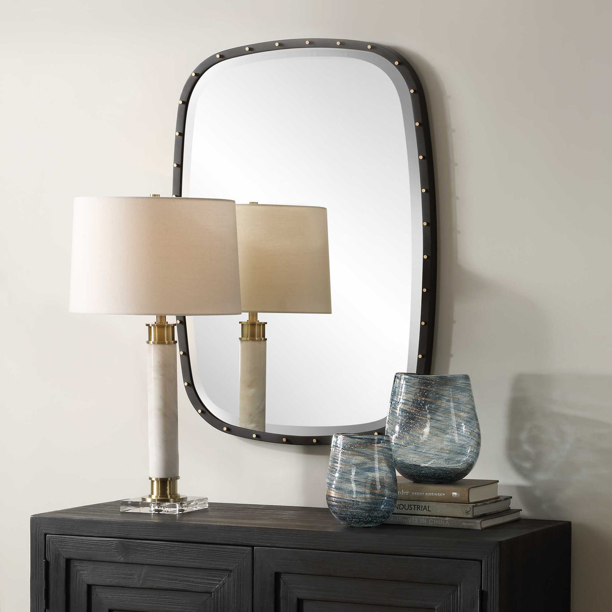 Benedo Industrial Mirror - Black by Uttermost - View 3