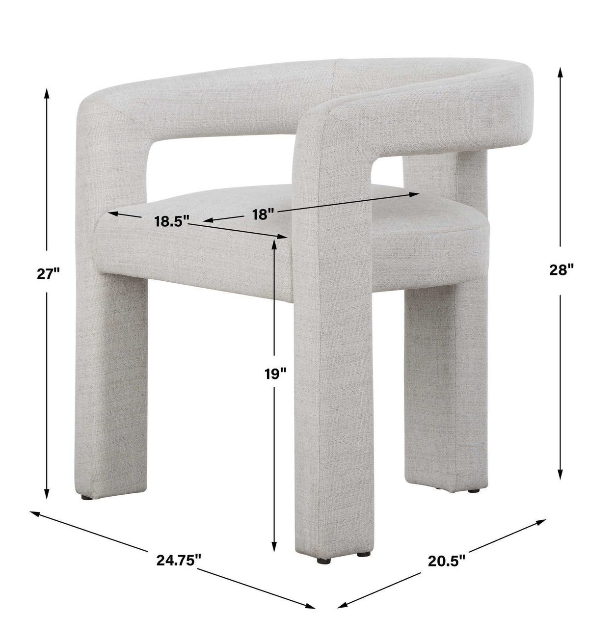 Perspective Fabric Dining Chair - Gray by Uttermost - View 8