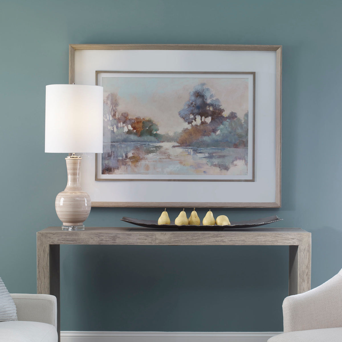 Morning Lake Watercolor Framed Print - Blue by Uttermost - View 2