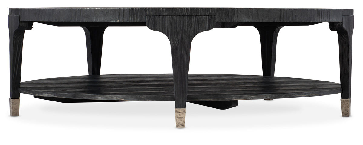 Chapman Shou Sugi Ban Round Coffee Table - Black by Hooker Furniture - View 1