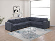 Elegant 4-Pc Sectional Set Dark Gray One Arm Loveseat Corner Wedge Armless Chair Corduroy Upholstered L-Shaped Plush Couch - sold by Home Elegance USA