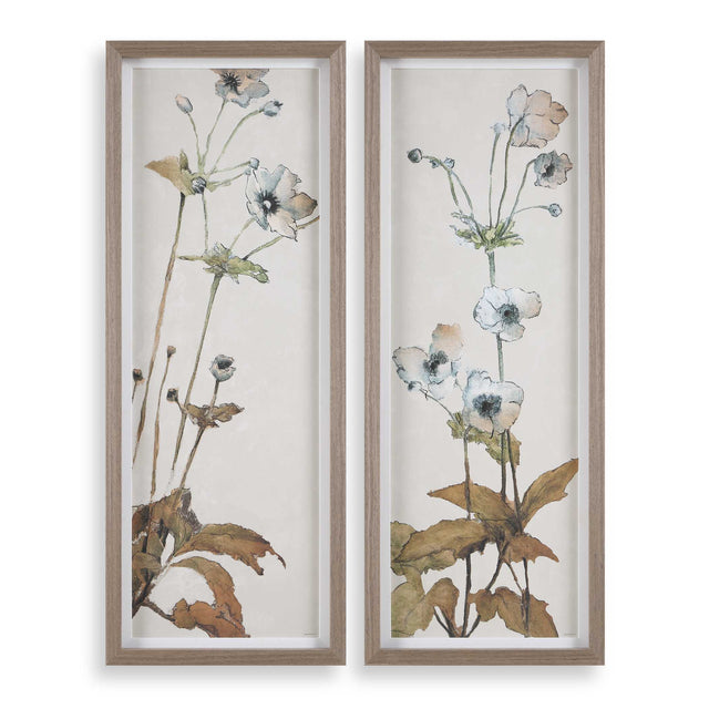 Garden Study Framed Floral Prints (Set of 2) - Green / White by Uttermost - View 1