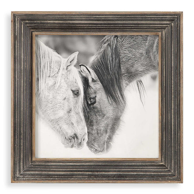 Custom Black And White Horses Print - Dark Brown / Silver by Uttermost - View 1