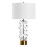 Aura Clear Glass Table Lamp - White by Uttermost - View 3