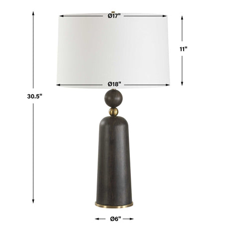 McQuinn Table Lamp Dark Walnut - Dark Brown / White by Uttermost - View 7