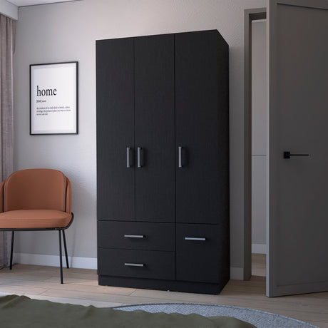 Four Door Armoire Crosby, Bedroom, Black - sold by Home Elegance USA