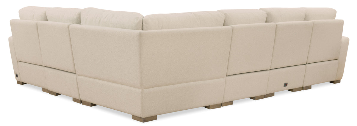 Optimus Five-Seat Power Sectional - Beige by Hooker Furniture - View 4