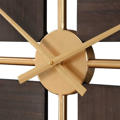 Walnut Elegance Wall Clock - Dark Brown by Uttermost - View 5
