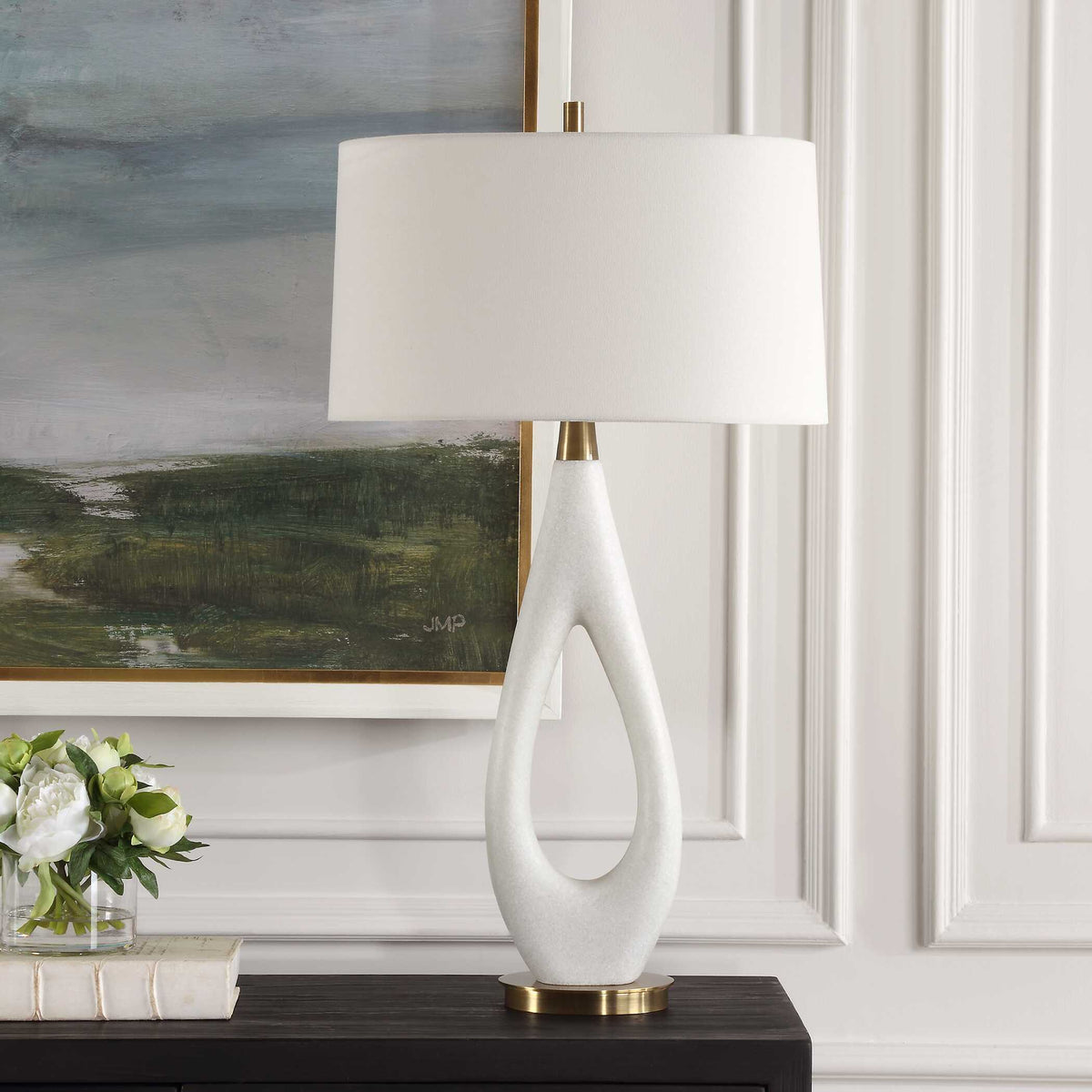 Promenade White Table Lamp by Uttermost - View 3