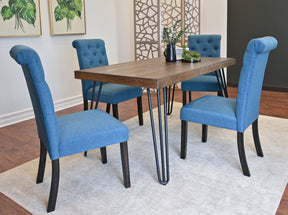 Ashford 5-Piece Dining Set, Hairpin Dining Table with 4 Chairs, 4 Color Options - sold by Home Elegance USA
