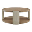 Maulet Round Coffee Table Off-White / Oak - Light Brown / Beige by Uttermost - View 1