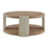 Maulet Round Coffee Table Off-White / Oak - Light Brown / Beige by Uttermost - View 1