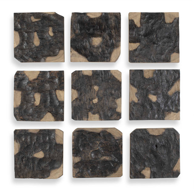 Ignite Wood Wall Decor (Set of 9) Black / Woodtone - Black / Light Brown by Uttermost - View 1