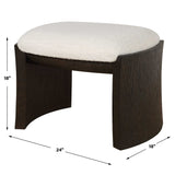 Port Small Bench Walnut / White - White / Dark Brown by Uttermost - View 8
