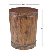 Ceylon Wine Barrel Side Table - Dark Brown by Uttermost - View 5