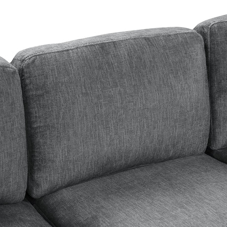 U-shaped Sectional Sofa Chenille Upholstered with Movable Storage Ottoman, Dark Gray, 111.8' - sold by Home Elegance USA