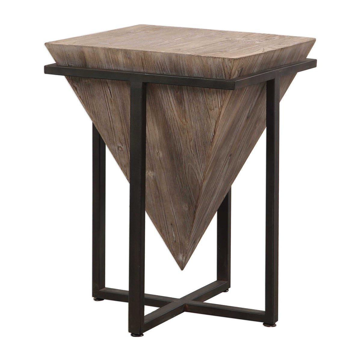 Bertrand Wood Accent Table - Light Brown / Black by Uttermost - View 1