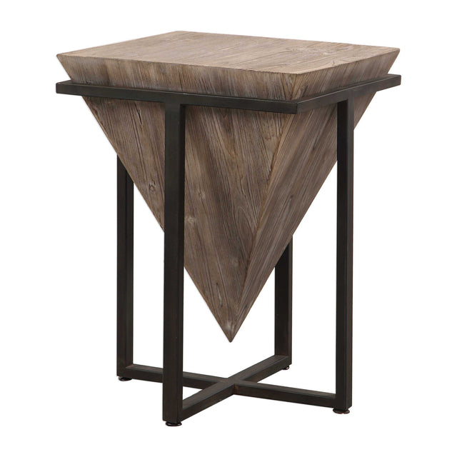 Bertrand Wood Accent Table - Light Brown / Black by Uttermost - View 1