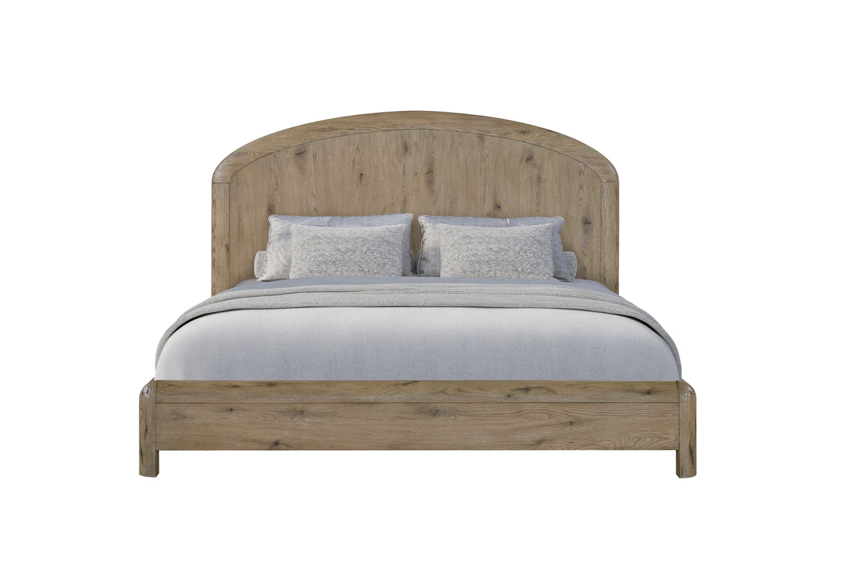 English Knotty Oak King Panel Bed