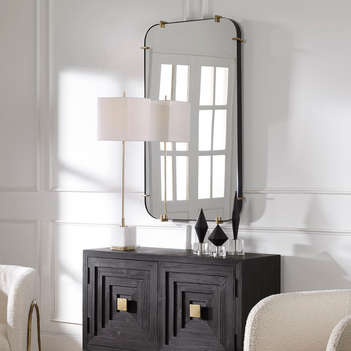 Pali Industrial Iron Mirror - Gold by Uttermost - View 2