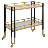 Kentmore Modern Bar Cart - Gold / Black by Uttermost - View 4