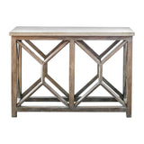 Catali Stone Console Table Ivory - Light Brown by Uttermost - View 1