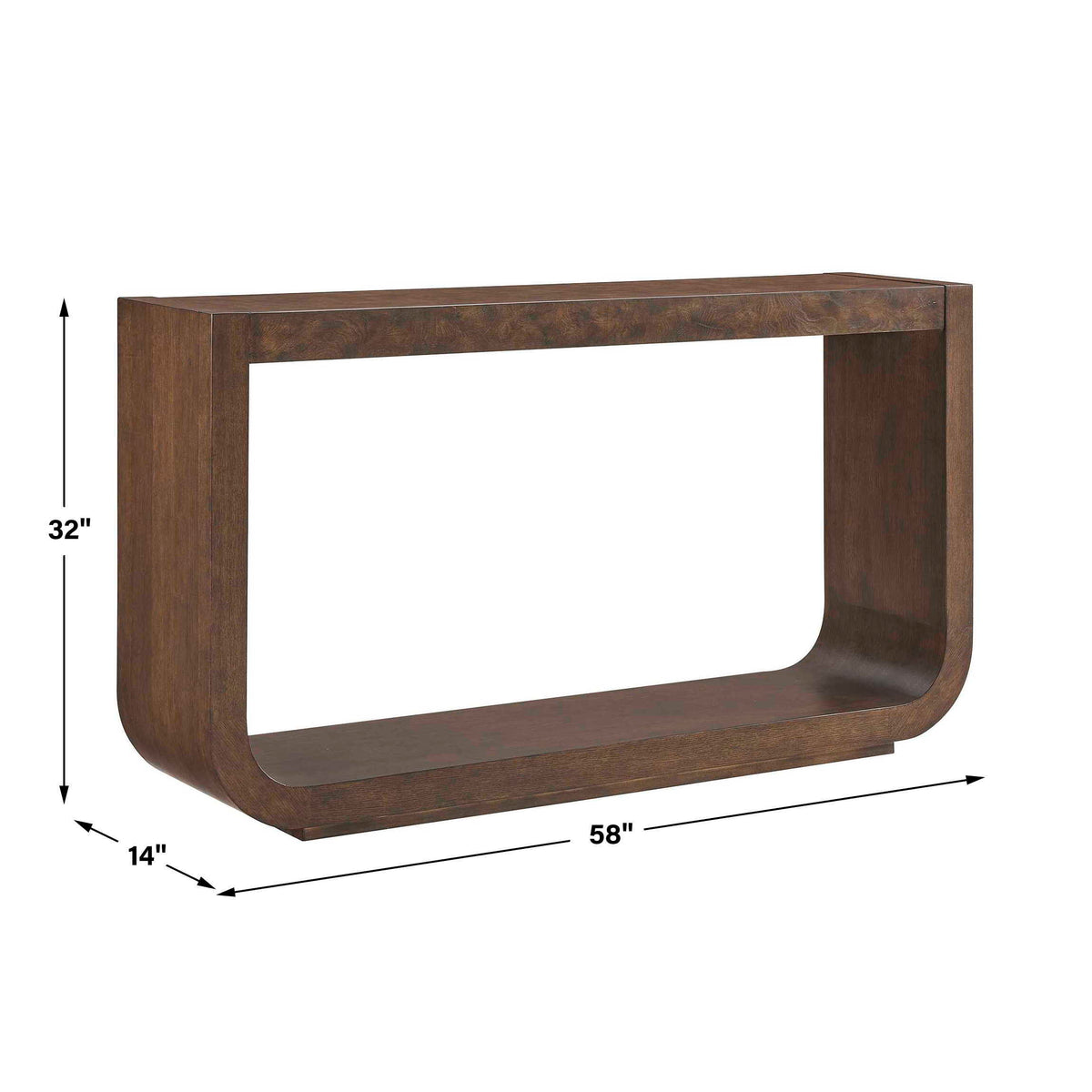 Flores Modern Console Table Woodtone - Dark Brown by Uttermost - View 3