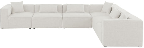 Cube - Modular Sectional 6 Piece - Cream - Fabric - Modern & Contemporary - 630Cream - Sec6A - Home Elegance USA - 3