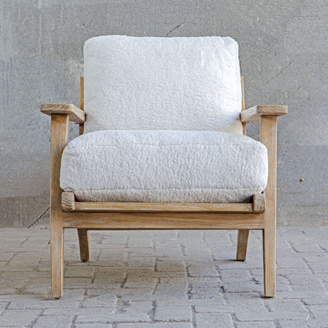 Laid Back Back Sheepskin Accent Chair - White by Uttermost - View 2
