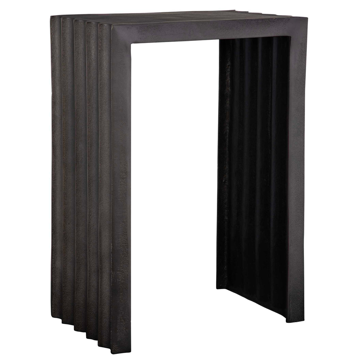 In The Groove Aluminum Accent Table - Black by Uttermost - View 4