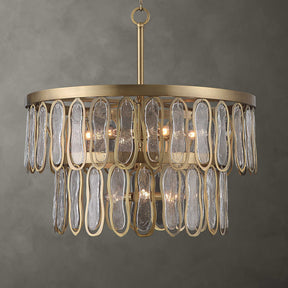 Aurelie 9 Light Round Pendant Brass - Yellow / White by Uttermost - View 1