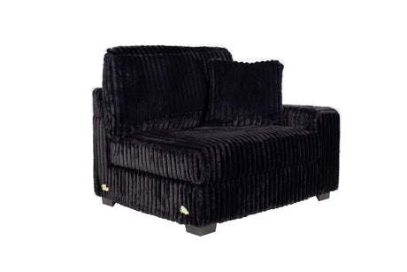 Contemporary Style 6-PC Modular Sectional Sofa Set USB Cup Holder Black Finish Corduroy Living Room Furniture Couch - sold by Home Elegance USA