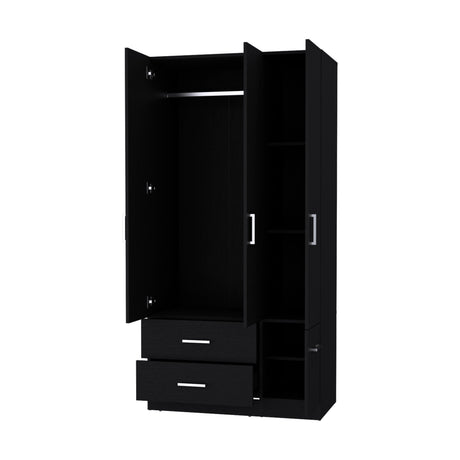 Douglas Armoire in melamine, two drawers, hanging rod and 4 doors. - sold by Home Elegance USA