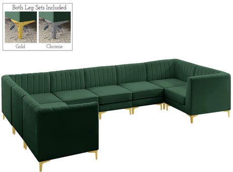 Alina - Modular Sectional 8 Piece - Green - Fabric - 604Green - Sec8C - Home Elegance USA - 5