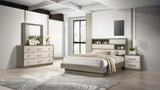 Gem Modern Style 4 Pc King Bedroom Set Made with Wood in Beige & Brown