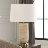 Aubrey Travertine Table Lamp - Beige by Uttermost - View 3