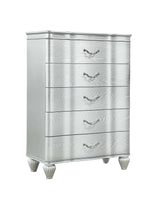 Landmark Traditional Style 5-Drawer Chest With metal drawer pulls Made with Wood in Silver same as G150109013 (NJ inventory)