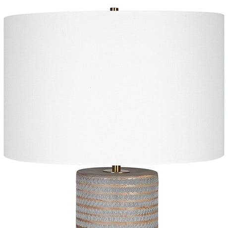 Monolith Table Lamp - Dark Gray / White by Uttermost - View 6